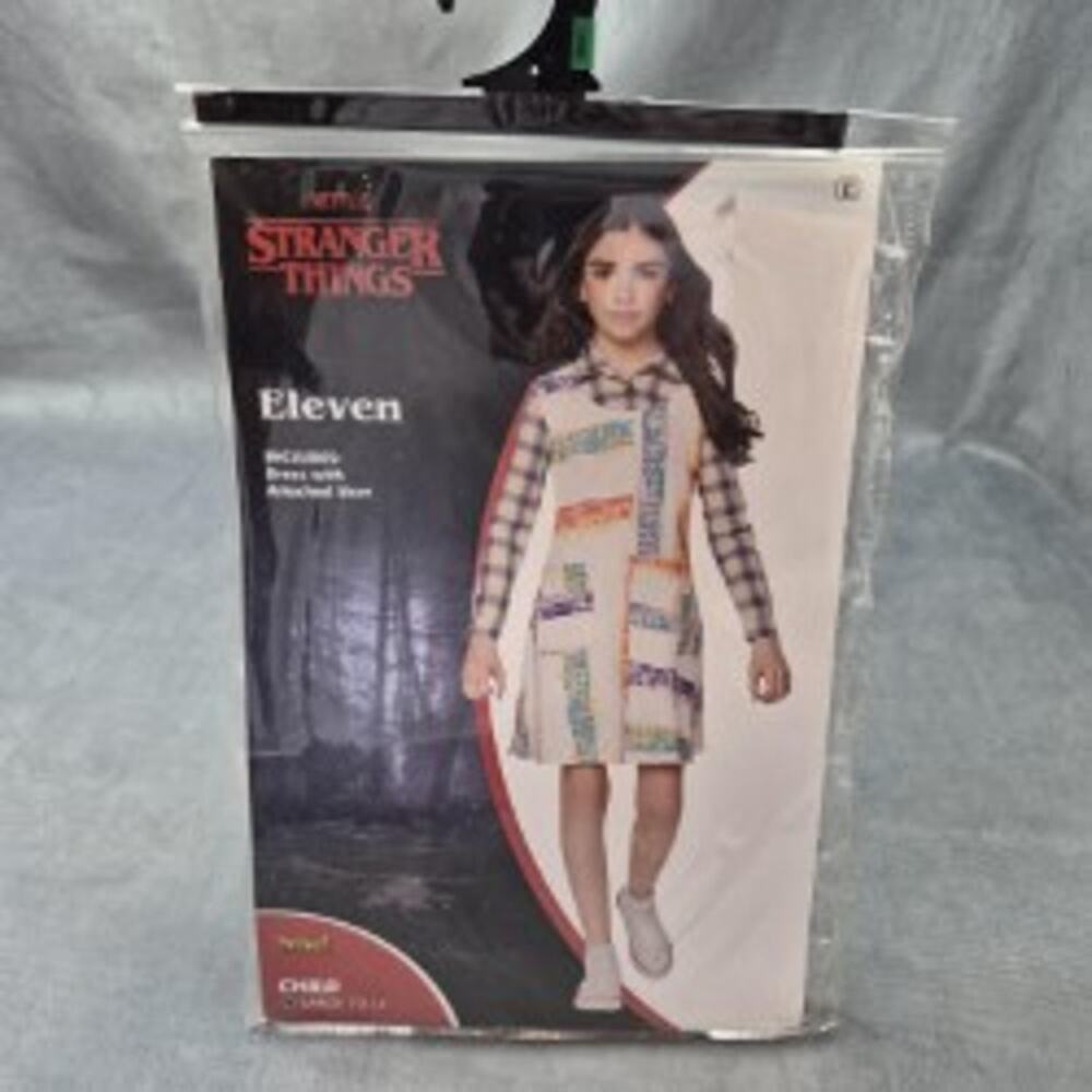 Stranger Things Eleven Costume Child Dress Up Spirit Halloween NEW Netflix Sz L